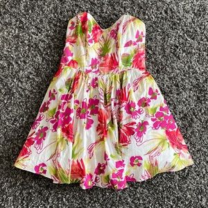 Strapless floral dress